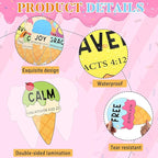 Summer Christian Bulletin Board Decorations Set Bible Verse Inspirational Jesus Classroom Decoration Summer Ice Cream Religious Paper Cutouts for Sunday School Church VBS Home Chalkboard Wall Decor
