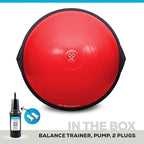 Bosu Balance Ball Exercise Trainer, Home Gym Equipment w/ Guided Workouts & Pump, 26", Blue - Inflatable Fitness Platform for Strength Training, Standing, Balancing, and Core Workout