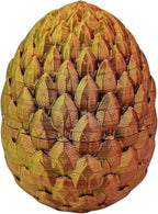 3D Printed Dragon Egg Articulating Gemstone Dragon Fidget Figurine - Vibrant Color Dragons Flexible ADHD, Autism and Anxiety Relief - Articulated Joints (Gold Copper Silver)