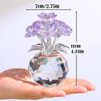 Arikyrist Crystal Forget-Me-Not Bouquet Figurines Gifts for Women Purple Flowers Collectible Decoration for Living Room Romantic Presents for Her Wife Mom Anniversary Birthday