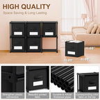 Geelin 6 Cube Storage Organizer with Fabric Bins and Labels 11 Inch, Fabric Collapsible Cubby Clothes Storage Drawer Dresser for Bedroom Living Room Office Organization