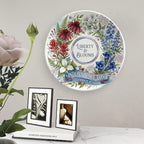 250th Anniversary Decorative Plates 8 Inch Patriotic Decorations Floral Plates with Stand 4th of July Independence Day Veterans Day Home & Office Decor