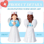Nurse Angle Figurine 3.9 Inch Nurse Resin Doll Desk Decor Gift for Nurses Practitioner, Nurses Day Souvenirs, Healthcare Workers Home Office Desktop Decor