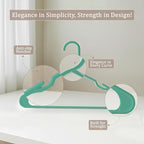 Utopia Home Plastic Hangers 30 Pack - Perfect Space Saving Clothes Hanger - Durable and Strong - Perfect Closet Organizers with Shoulder Grooves (Aqua)