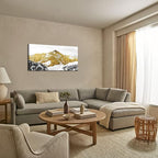 Golden Mountain Canvas Wall Art for Living Room Snowy Mountains Hill Landscape Wall Decor Abstract Black and Gold Mountain Scenery Print Picture Large Artwork for Bedroom Office Home Decoration 20x40"