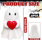 Valentines Ghost Figurine - 3.5 in Spooky Resin Ghost Statue, Funny Cute Red Heart Ghost Valentines Decor for Valentines Day Decoration for Home, Best Valentines Day Gifts for Him Her