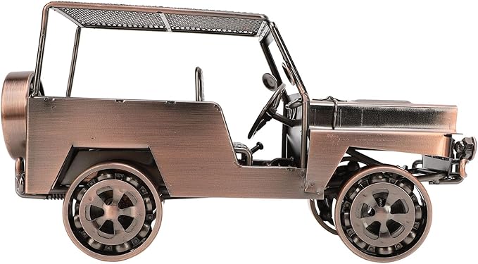 GLOGLOW Nan Classic Metal Car Model Toy, Handcrafted Iron Ornament Vintage Car Figurine for Home Decor, Intricate Design, 8.66 X 3.74 Inches for Collectors Toy (Red Bronze)