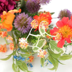 Wnvivi 2 Packs Artificial Flower Teardrop Swags, 25 Inch Decorative Swag with Colorful Daisy and Forsythia Flower and Green Leaves Floral Teardrop Swags for Front Door Wedding Wall Decor