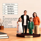 Personalized 3D Effect Family Figurine Custom Cartoon Photo Desktop Ornament Home Office Bedside Table Decoration From Your Photos Office Desk Photo Frame Gift'S For Husband And Wife (Family cartoon)