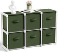 6 Cube Storage Organizer with Shelf Back to School Boxes 11 Inch Toy Storage Bins Closet Organizers Drawers Fabric Dresser for Playroom Books Bedroom Dorm Kitchen (Dark Green)