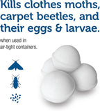 Enoz para Moth Balls, Kills Clothes Moths and Carpet Beetles, No Clinging Odor, Use for Storage, 4 oz