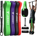 LEEKEY Resistance Bands, Exercise Bands with Handles,Pull Up Assist Bands - Band Set with Door Anchor - Bands for Working Out,Band for Men and Women Fitness Training,Home Workouts