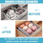 Dresser Drawer under Cabinet Clothes Organizer 3 Cell Foldable Storage Cubes Underwear Drawer Organizer Dividers Storage Boxes for Bra, （Grey）