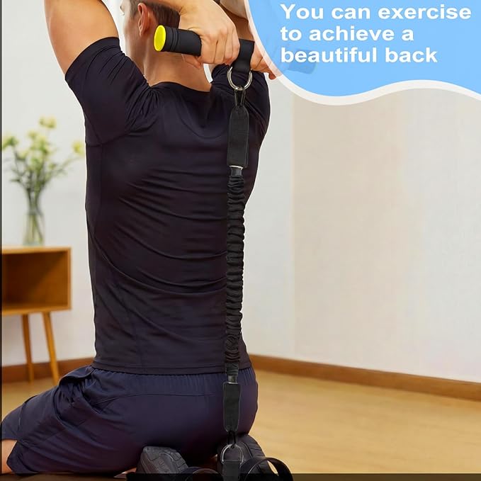 Upgraded Pedal Resistance Band with Handle - Fashion Puller Exercise Tool, Thickened Built-in Latex Tube Pedal Resistance Device & Soft Nitrile Rubber Anti-Slip Footrest for The Core/Arms
