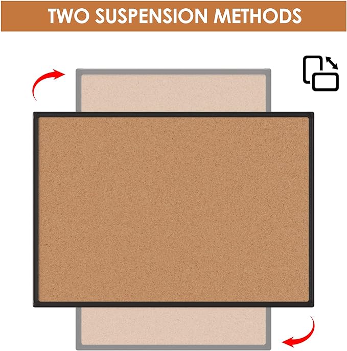 2-Pack Cork Board Bulletin Board 48 x 36, Black Aluminium Framed 4x3 Corkboard, Office Board for Wall Cork, Large Wall Mounted Notice Pin Board with 18 Push Pins for School, Home & Office