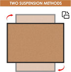 Bulletin Board 48 x 36, Black Aluminium Framed 4x3 Corkboard , Large Wall Mounted Notice Board with 18 Push Pins for School, Home & Office
