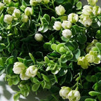 24" Faux Large Preserved Eucalyptus Wreath with Baby's Breath - Waterproof Spring & Summer Greenery Floral Wreath for Front Door, Porch, Wall, Window - Indoor & Outdoor All Seasons Home Décor