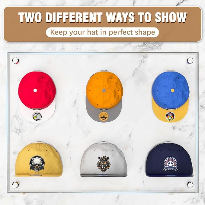 36 Pack Adhesive Hat Hooks for Wall, Super Strong Hat Rack for Baseball Caps, Hat Organizer Display for Home Decor, Hat Hangers Holder for Wall, Door, Closet, No Drilling - USA Patented (White)