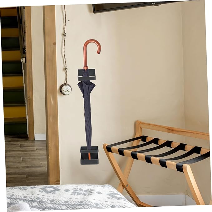 Cabilock Indoor Wall Mount Umbrella Holder Pp Material Self-adhesive Easy Install Water Collection Platform