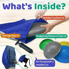 Wobble Cushion Set for Sensory Kids and Balance Training - Disc Plus 4 Pods, Board With Pump, Inflatable Stepping Pads for Adults