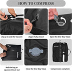 Vacuum Bags for Travel, Professional IP67 Reusable Vacuum Compression Bags for Travel Suitcases and Backpack, Durable Space Saver Bag (2 PACK, No Pump)
