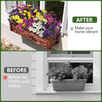 INQCMY Artificial Fake Flowers for Outdoor Spring Decoration,12 Bundles Faux Silk Colorful Morning Glory with Eucalyptus UV Resistant Realistic Fake Plants for Outside Planter Porch Patio Yard Garden