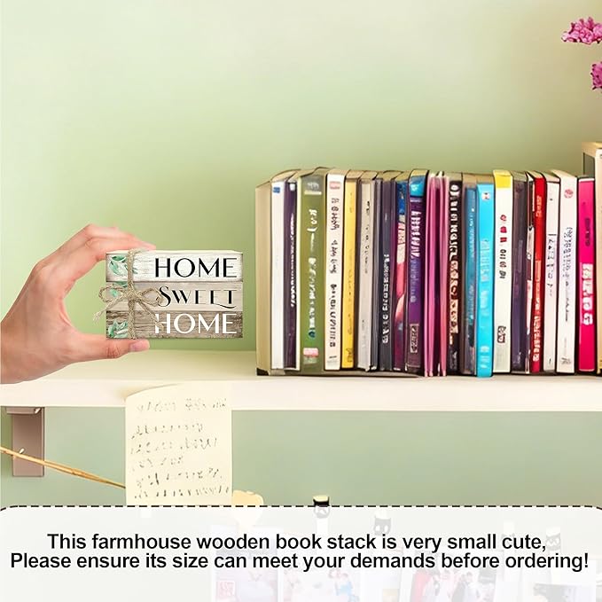 Mini Decorative Books For Home Decor, Small Wood Book Stack For Table Decor, Home Decor Book For Living Room Mantel, Farmhouse Stacked Books Decorative（L37）