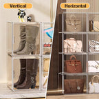 X-Large Acrylic Display Case Size 14 Sneaker Shoe Box with Magnetic Lid, Stackable Purse Organizer Handbag Storage Clear Figure Case Large Collectibles Showcase, Protection Organizer, 1 Pack