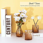 36Pcs Bud Vases Set Small Vintage Glass Bottles Bud Vases in Bulk Multiple Shape Cute Glass Vases for Rustic Wedding Centerpieces Table Decorations and Home Decor(Amber)