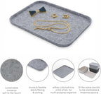 Welaxy Felt tray Lid for Storage Bins Drawer Organizer bin cap of box for junk stuff stationery makeup jewelry closet bathroom minimalist lifestyle (Gray Lid, S)