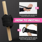 Pedal Resistance Bands with Handles, Upgrade Adjustable Manual Tension Training Pedal, Fabric Resistance Band with Wood Handles, Multifunction Fitness Bands for Abdomen, Waist, Arm, Leg