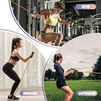 RitFit Single Resistance Exercise Band with Comfortable Handles - Ideal for Physical Therapy, Strength Training, Muscle Toning - Foam Padding Door Anchor and Starter Guide Included