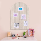 Large Cork Board for Wall & Office Decor, 36" x 24" Arched Felt Bulletin Board Pin Board Vision Board with 30 Pins – 6 Customizable Wall Tiles for Office Home Bedroom, Photo & Picture Display