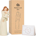 Mother and Son Figurines, Sculpted Hand Painted Figure, Mother Son Statue Gifts, for Mom from Son, Perfect Sculpture Gifts for New Mom, Mother.