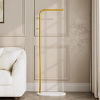 Freestanding Clothing Rack with Marble Base,Modern Garment Rack for Small Spaces,Sturdy Metal Coat Rack with Hooks,Clothes Rack for Hanging Clothes in Bedroom,Closet,Entryway (gold)