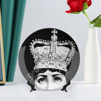 Lina Cavalieri Plate, Wall Decorative Plate, Mysterious Face Plate Wall Hanging Decoration,Including Bracket and Special Spring Hook, 8inch, Style12