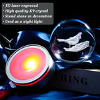 Movdyka 3D Crystal Ball Red Cardinal Gifts for Women Men, Cardinal Memorial Gifts for Loss of Loved One, Laser Engraved Red Bird Decor Glass Animals Figurine with LED Night Light Lamp Base