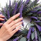 26 Inch Lavender Eucalyptus Wreaths for Front Door, Spring Summer Wreath,Large Eucalyptus Outdoor Wreath with Greenery Leaves for Porch,Wall,Holiday,Home Decor- Spring, Summer, Fall, All Seasons