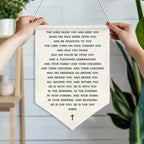 The Lord Bless You Scripture Wall Hanging Banner,Christian Canvas Poster with Wooden Rod, Bible Verse Wall Art for Blessing Home Decor, Faith Gift for Women, Family, or Church, 11x16 Inch (KD12)