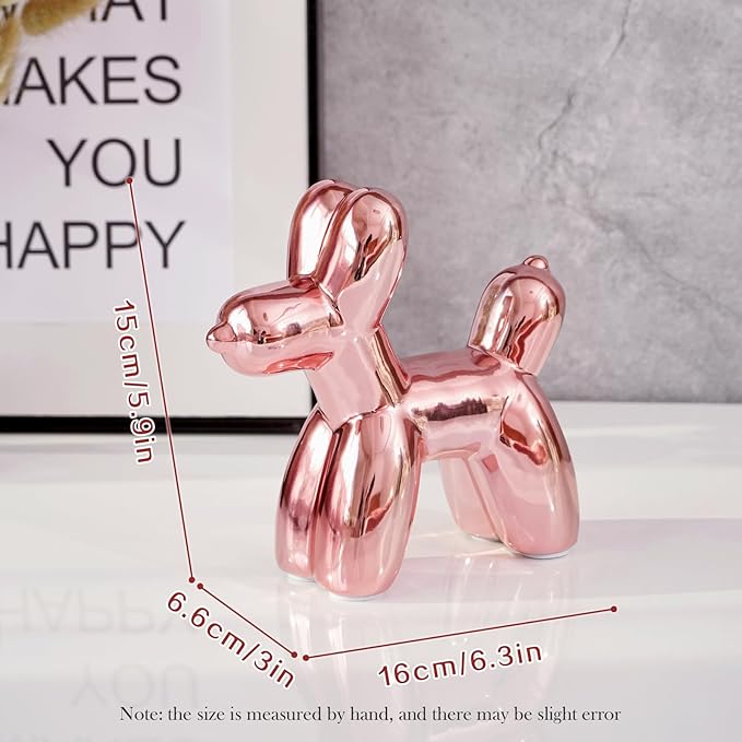 Notakia Cute Ceramics Balloon Dog Statue Crafts Living Room Desktop Decorations,Handmade Modern Small Ceramic Animal Statue Ornament Home Decor Accents