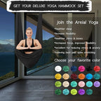 5.5 Yards Aerial Silks Yoga Swing Set - Aerial Yoga Hammock Kit Anti-Gravity Flying for Fitness, Low/Non Stretch Nylon Tricot Fabric Hardware Included for Dance
