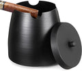 Cigar Ashtray with Lid for Outdoors Indoors Outside Patio Home Black Decor,Large Holder Ash tray Windproof,Cigar Accessories Gift for Men Dad Husband Boyfriend (Extra Large)