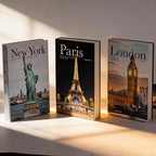 3 PCS Faux Decorative Books for Home Decor-Coffee Table Books Decor-Aesthetic Fake/Faux Books for Decoration,libros Decoration for Coffee Table, Shelf Accessories (3-Paris London New York Shipaitu)