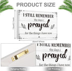 I Still Remember The Days I Prayed Sign Inspirational Table Blessed Signs Living Room Decor Wood Table Centerpieces Box Signs Farmhouse Decor House Prayer Wooden Rustic Gift for Bedroom Shelf(White)