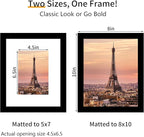 8x10 Picture Frame 3 Pack - Black Poster Frame Display Pictures 5x7 with Mat or 8 x 10 Without Mat for Wall Hanging Horizontal and Vertical
