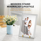 TR-LIFE 4 Pack 8 Inch Plate Stands/Holder for Display, Large, Gold Metal Picture Stand, Decorative Platter, Book, Plaques, Photo Frame Easel