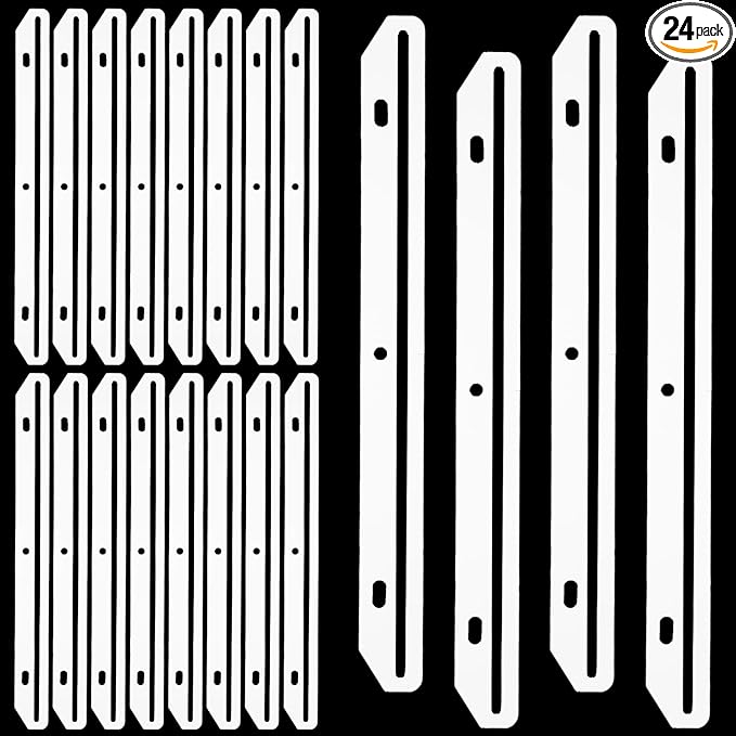 24Pcs 3 Hole Magazine Binder Inserts Holder, 3 Ring Binder Strips Punched Magazine Organizer Sheet Music Folder for Paper File Book(Translucent White)