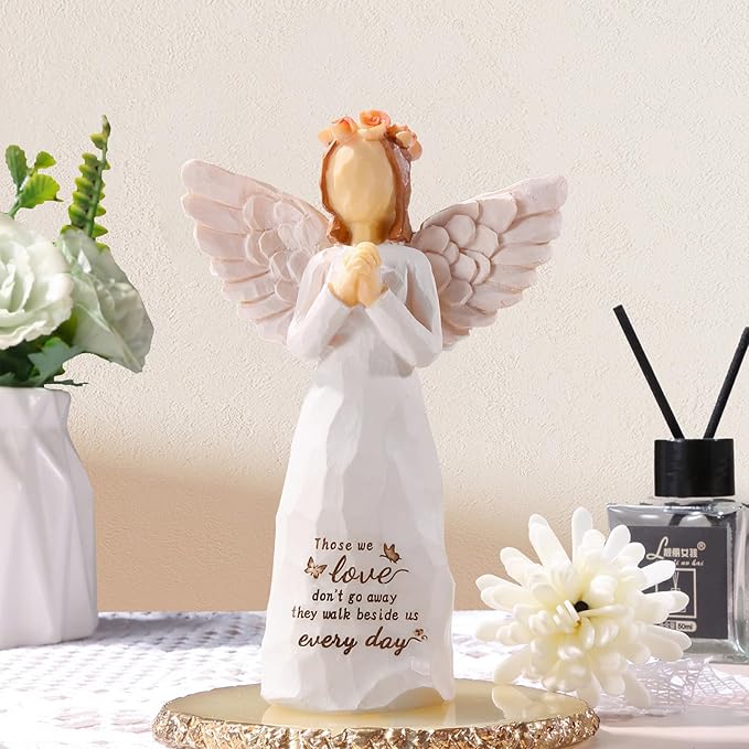 Kohehe Sympathy Gifts for Loss of Loved One, 5.12" Angel Sympathy Gift,Memorial Gift for Loss of Dad Mom Grandmother, Angel Figurine for Bereavement Remembrance Gifts (Sympathy-Figurine)