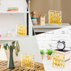 Yellow Dorm Room Decor for Women, Yellow Bathroom Decoration, Ideal Christian Gifts for Women - Pray On It,Pray Over It - Bible Verse Desk Art, Inspirational Decor, Desk Decorations for Office, 4 x 4 inches