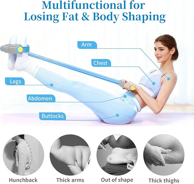 Pedal Resistance Bands with Handles, Durable 6-Tubes Multifunction Pedal Resistance Band, Natural Rubber Foot Pedal Resistance Bands, Fitness Resistance Bands for Abdomen, Waist, Arm, Leg